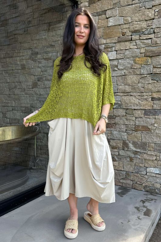 Laundry B Cloud Loose Box Knit Olive 